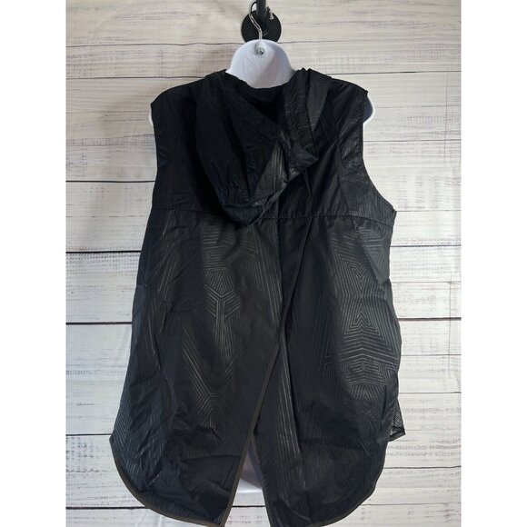 Ivy Park Black Reflective Athletic Hooded Running Vest  Size Medium Sporty - Picture 6 of 16